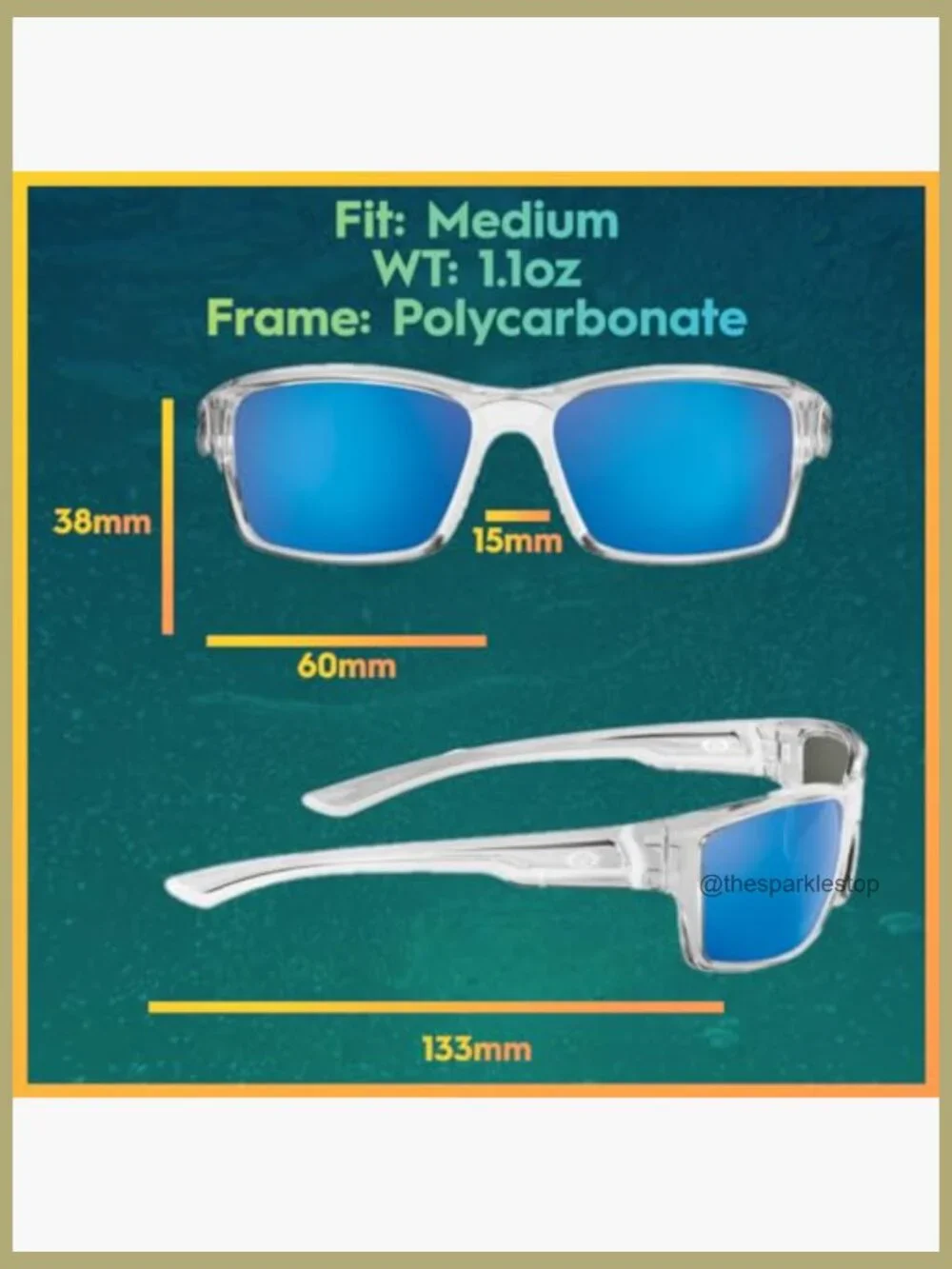 Polarized Sunglasses with UV Protection - Rectangular Shield Frame